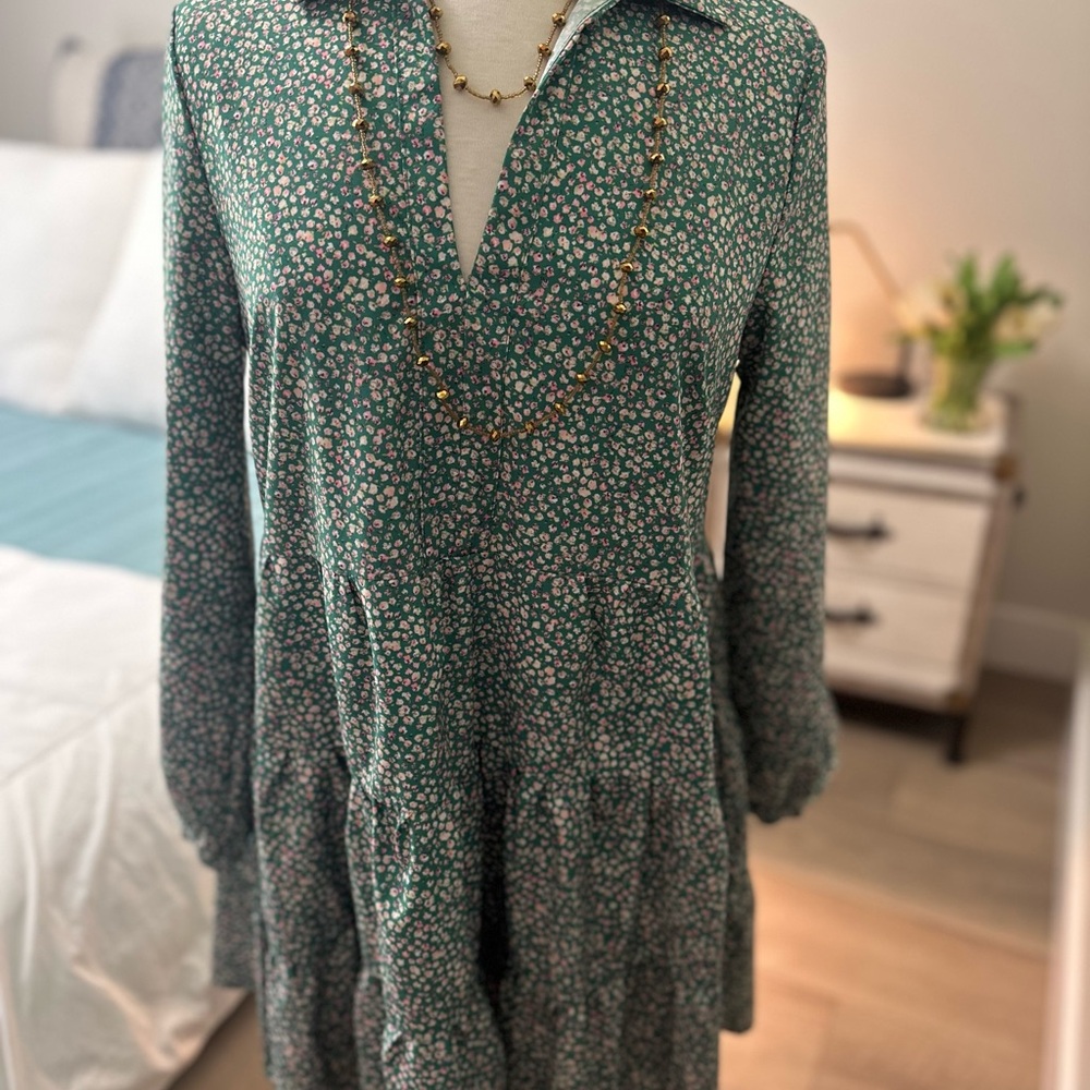 Floral Green Dress - Picture 3 of 5